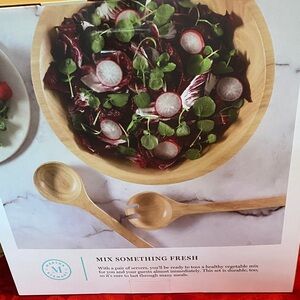 Martha Stewart Natural Wood Salad Bowl Set with Servers